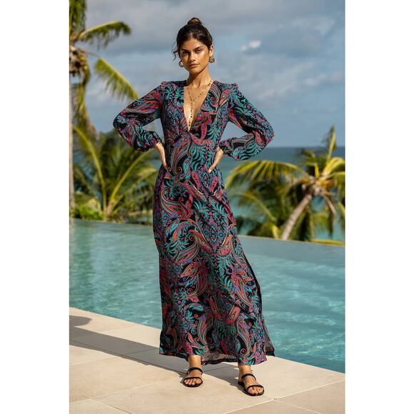 Luli Fama Que Linda Maxi Dress NWT SIZE S M L - Picture 1 of 6